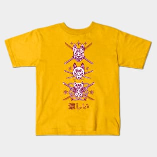 cool kitsune masks Kids T-Shirt